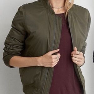 American Eagle Bomber Jacket Army Olive Green